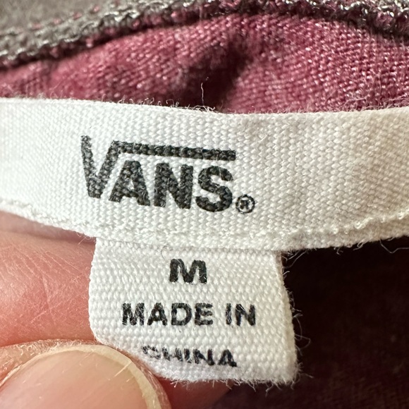 Vans‎ Cotton T Shirt Dress Short Sleeve  Size Medium Plum with Gray Trim - Picture 5 of 10